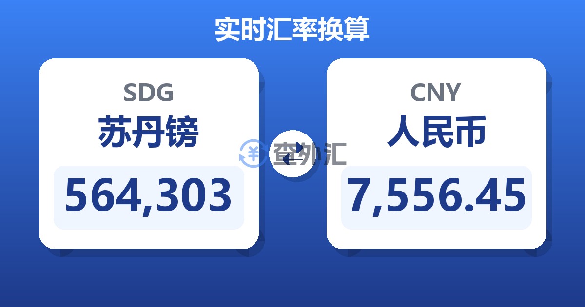 564,303苏丹镑兑人民币