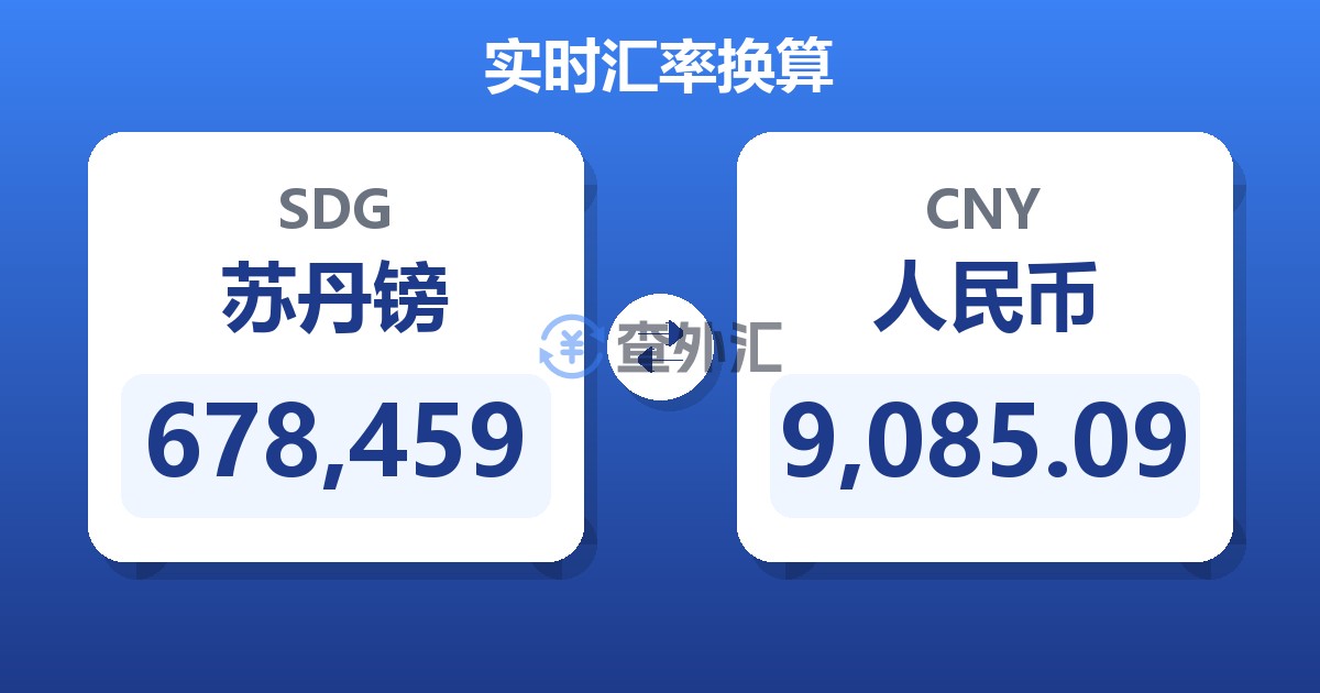 678,459苏丹镑兑人民币