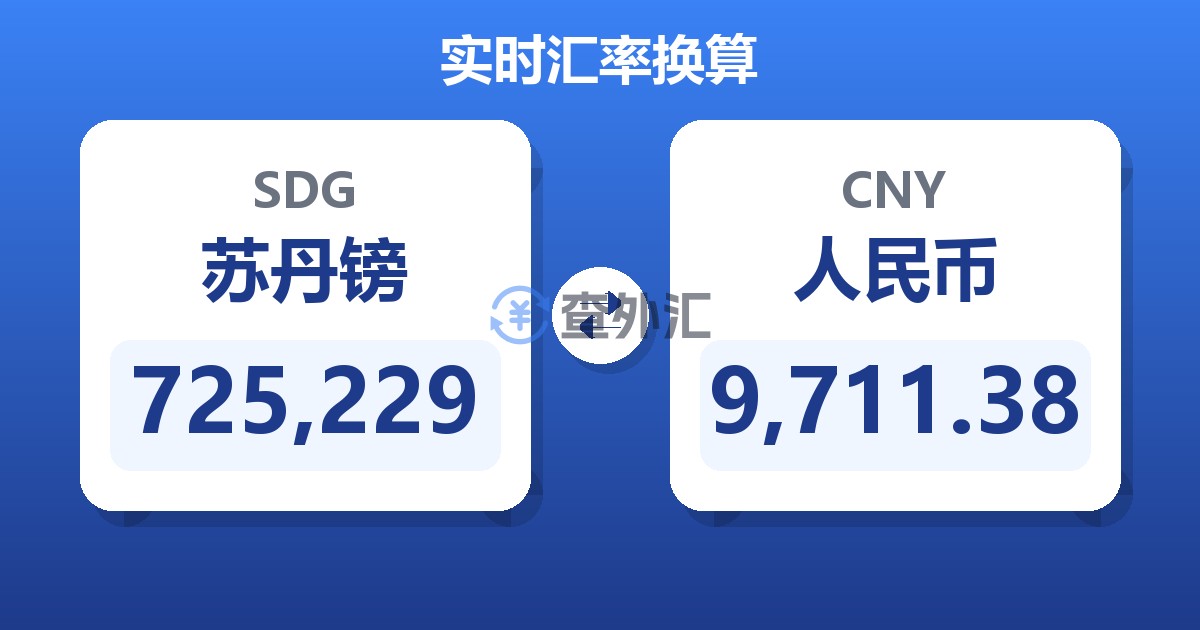 725,229苏丹镑兑人民币