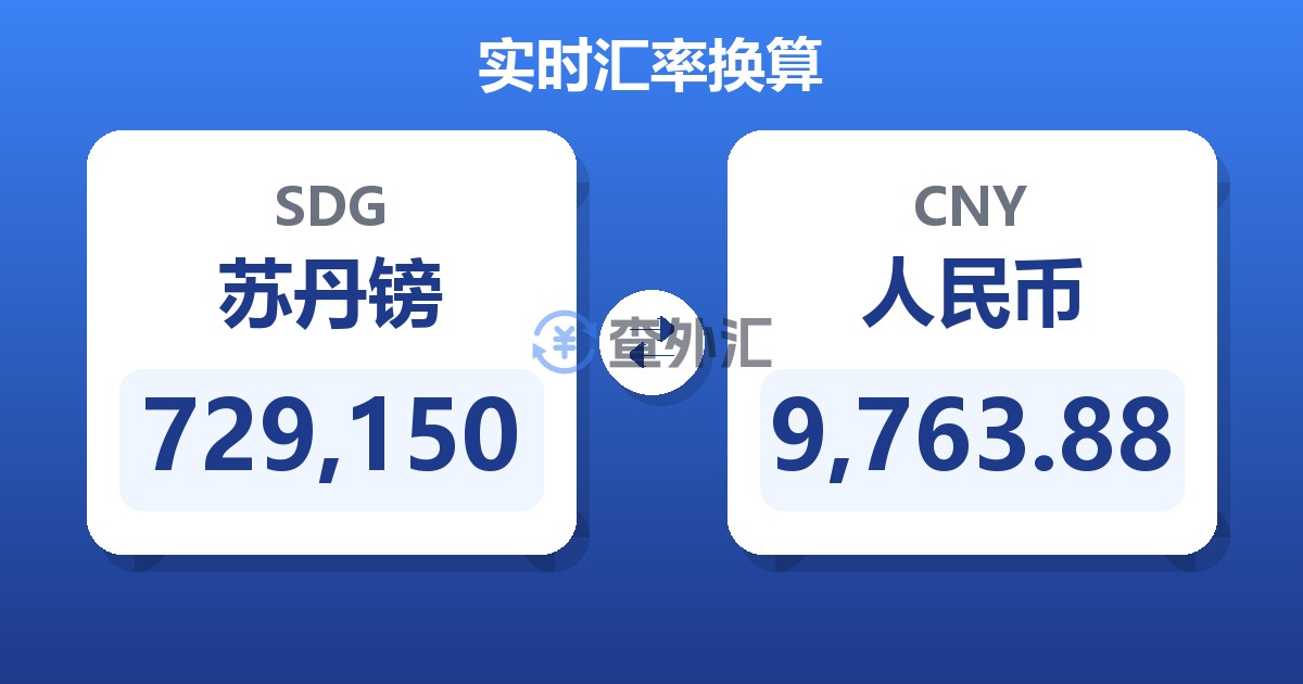 729,150苏丹镑兑人民币