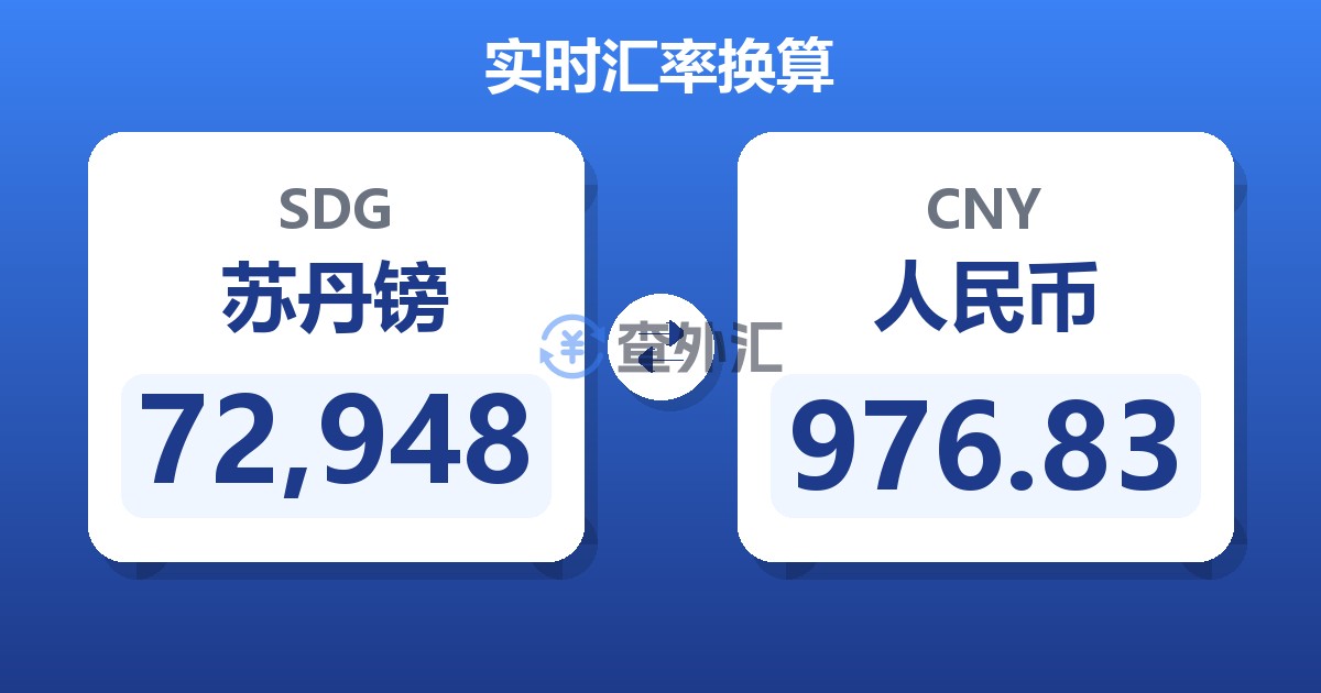 72,948苏丹镑兑人民币