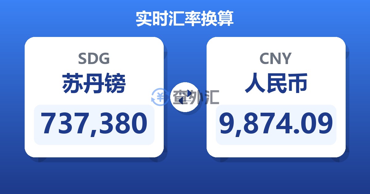 737,380苏丹镑兑人民币