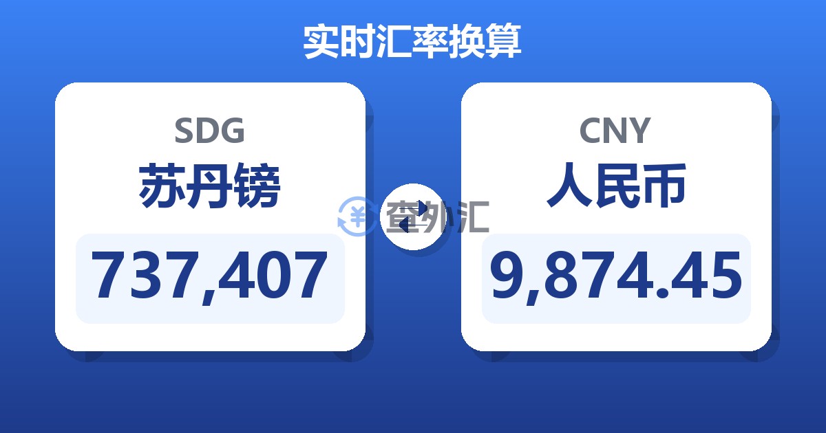 737,407苏丹镑兑人民币