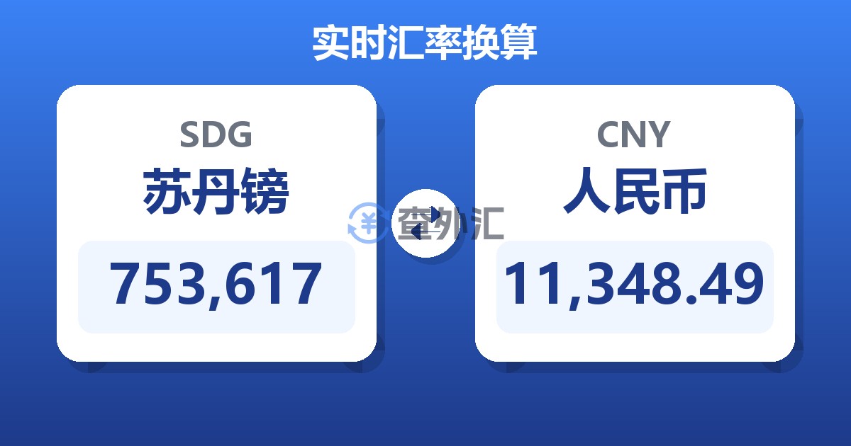 753,617苏丹镑兑人民币