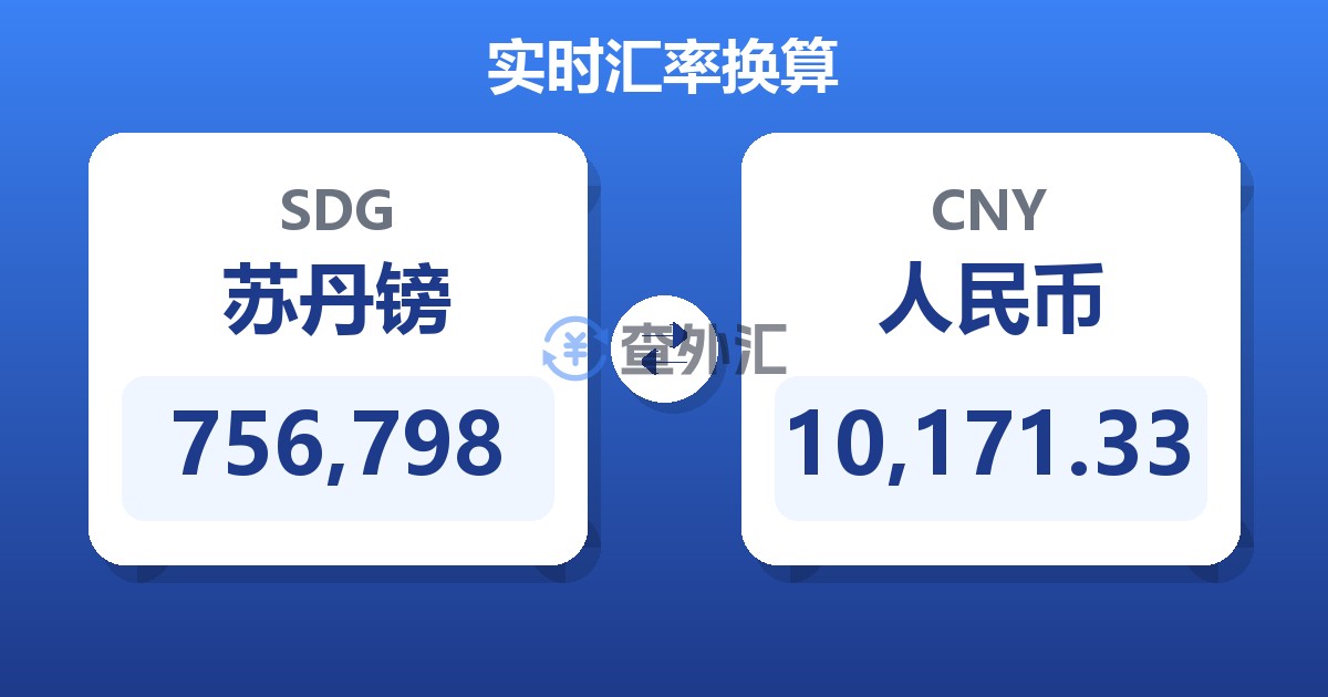 756,798苏丹镑兑人民币