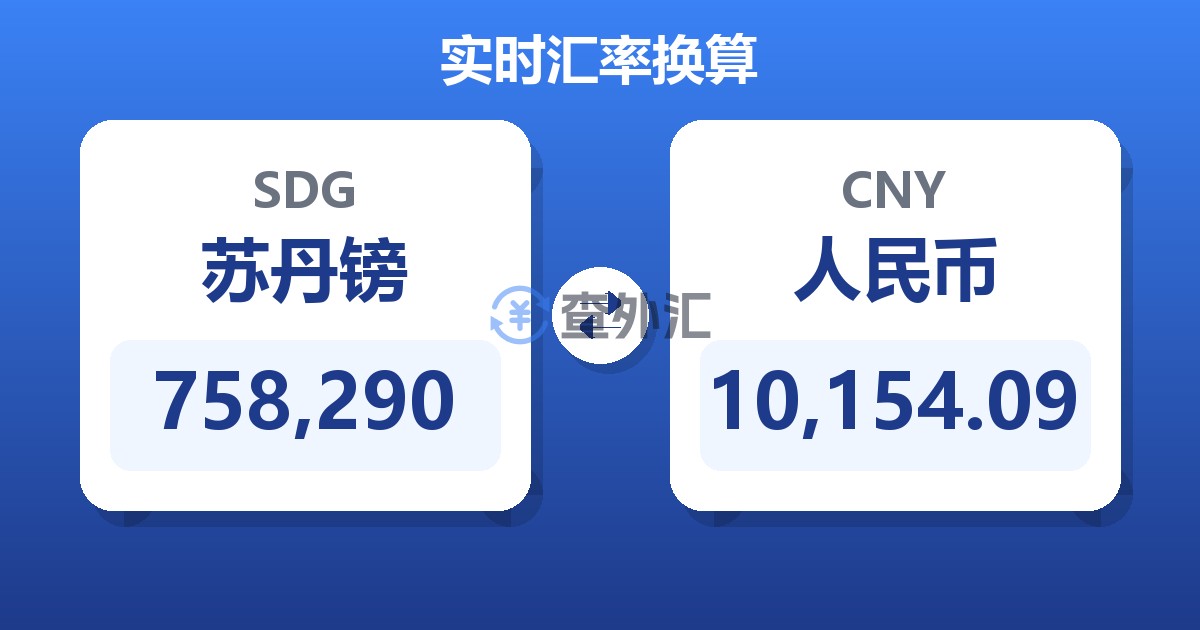 758,290苏丹镑兑人民币