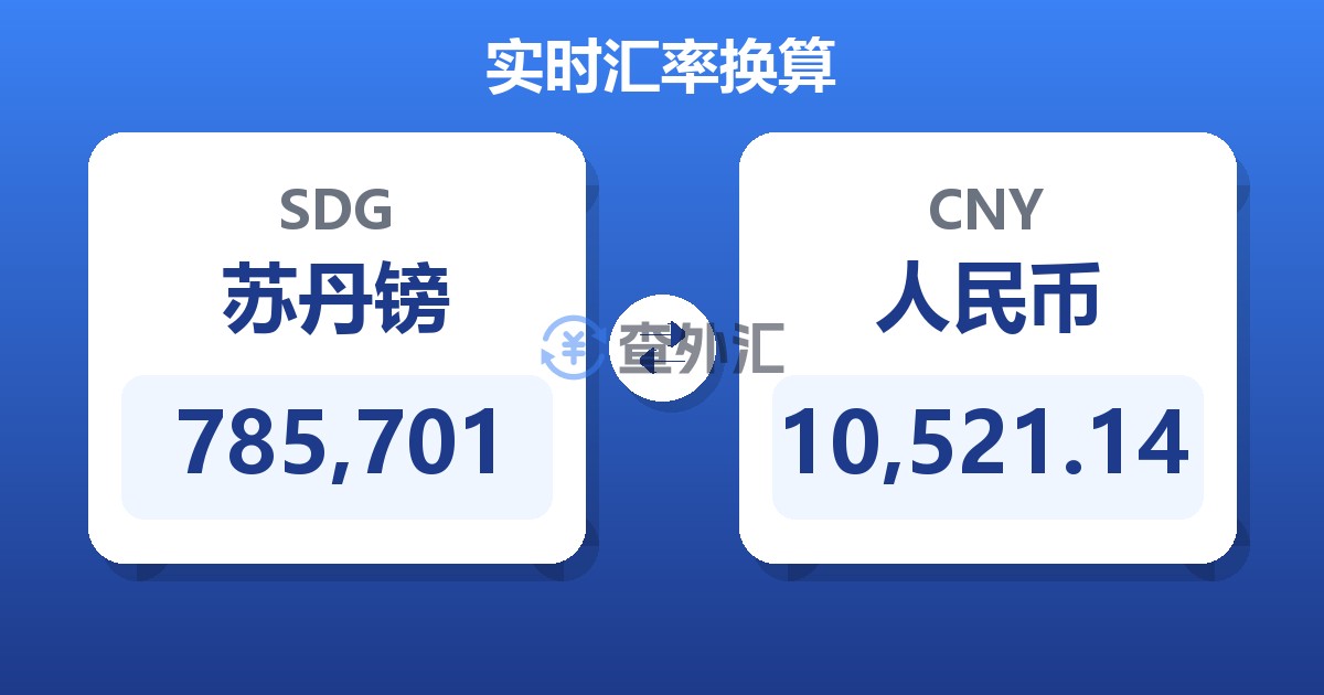 785,701苏丹镑兑人民币