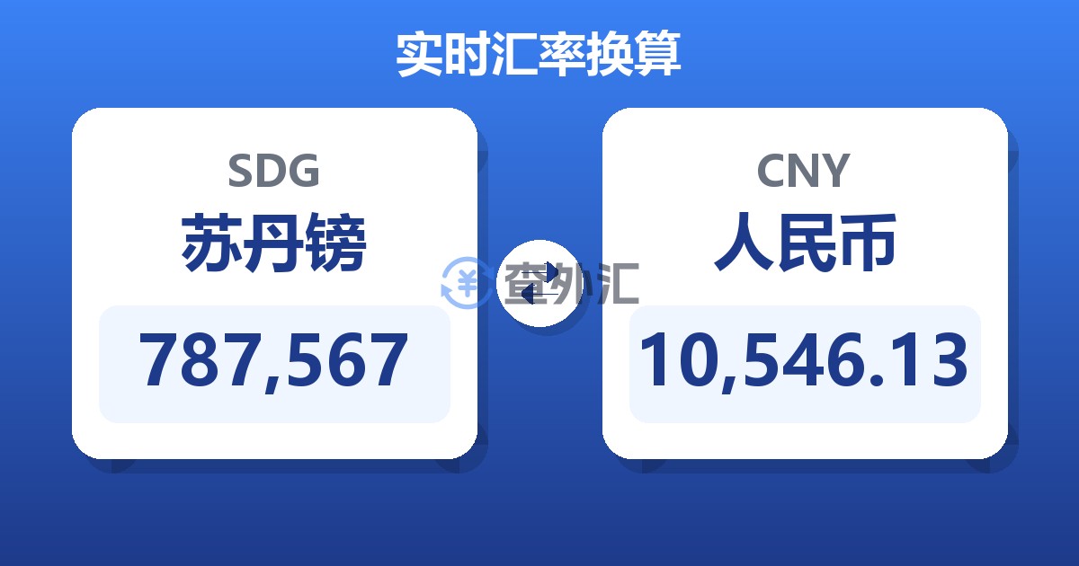 787,567苏丹镑兑人民币