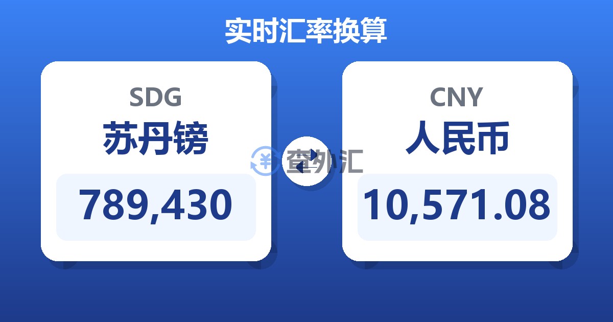 789,430苏丹镑兑人民币