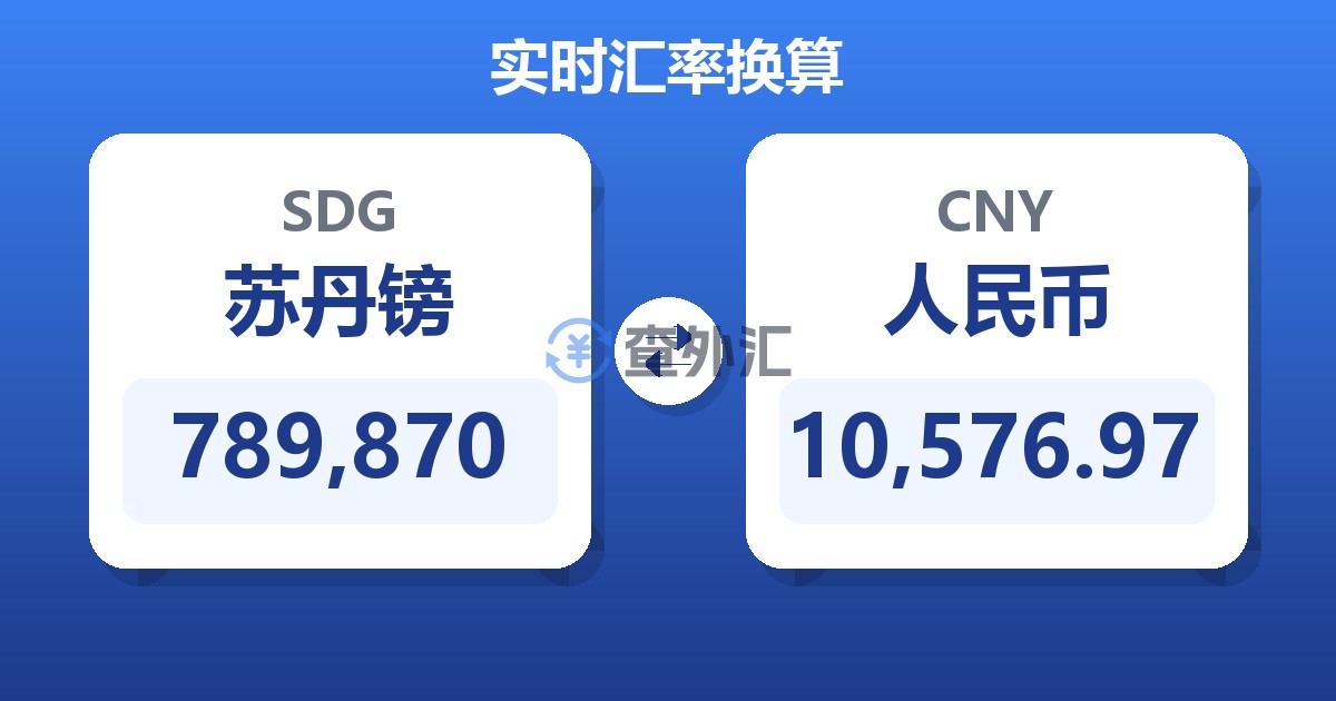 789,870苏丹镑兑人民币
