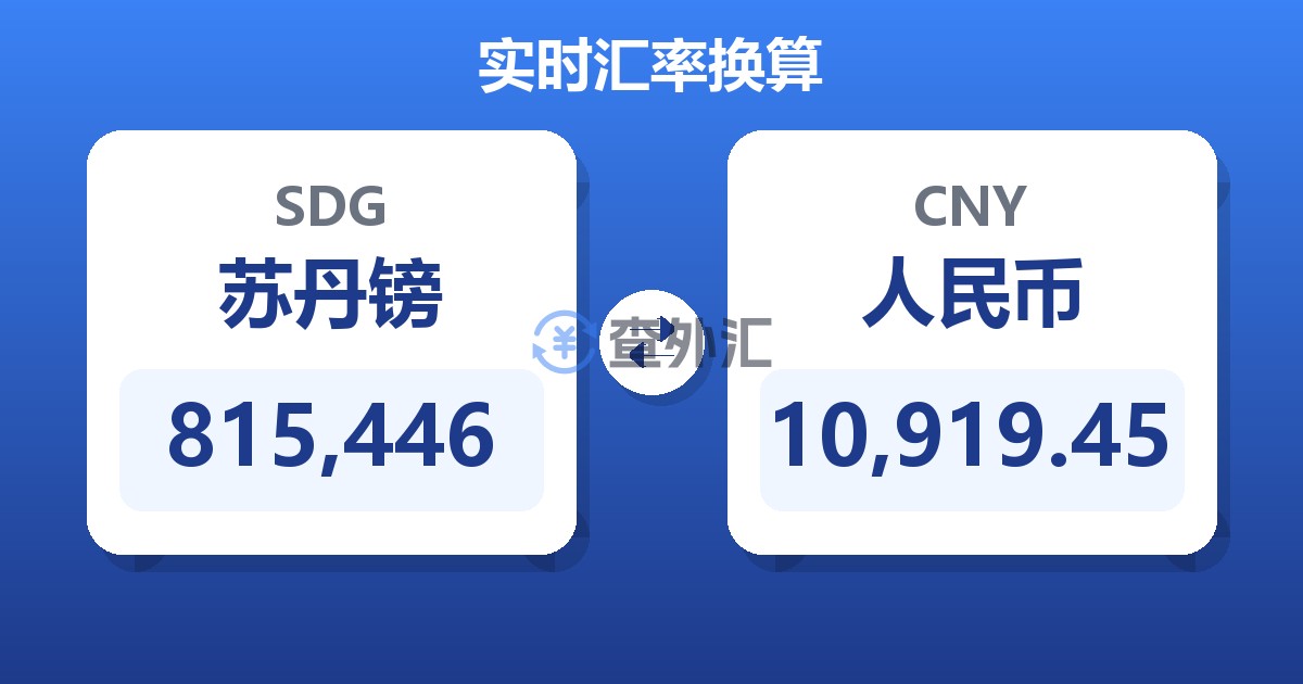 815,446苏丹镑兑人民币