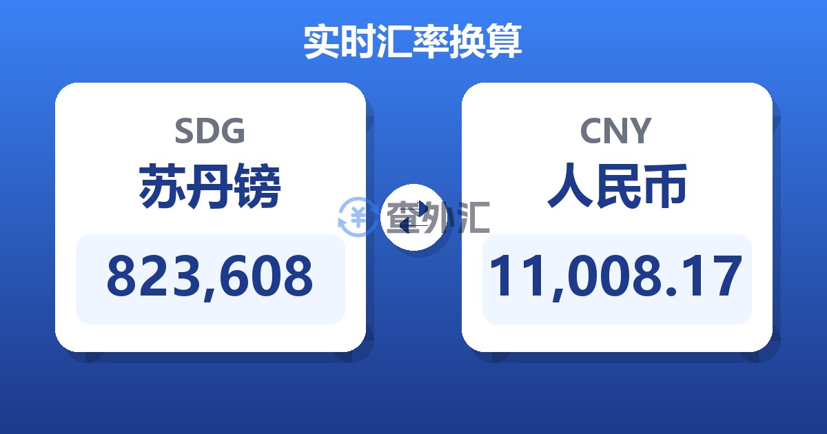 823,608苏丹镑兑人民币