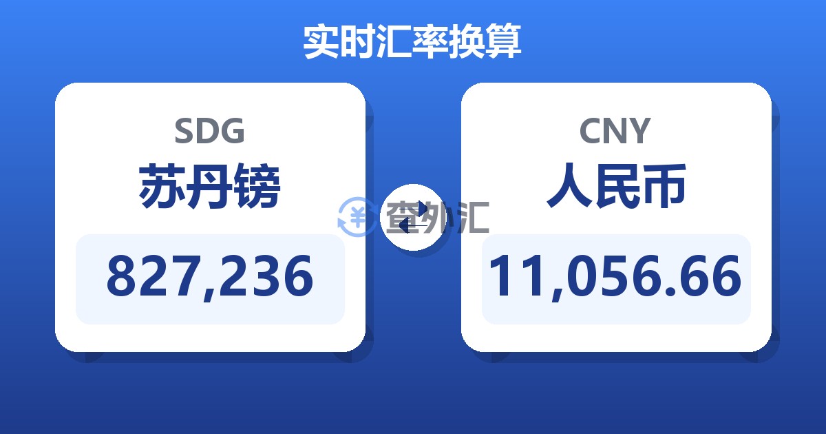 827,236苏丹镑兑人民币