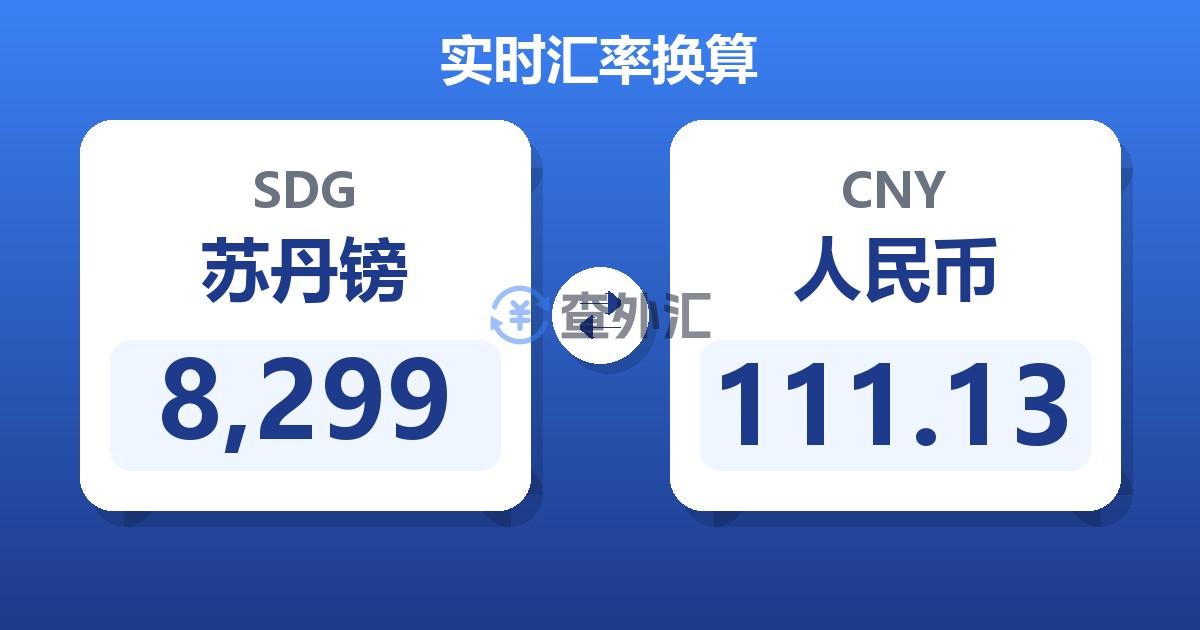 8,299苏丹镑兑人民币