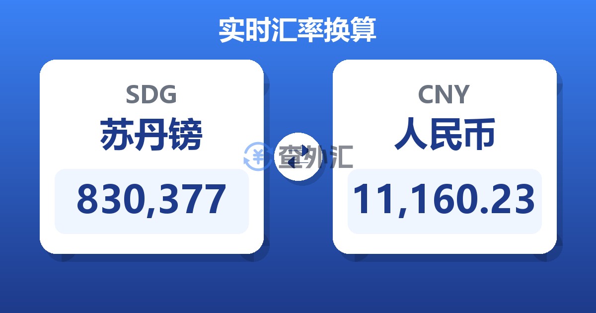 830,377苏丹镑兑人民币