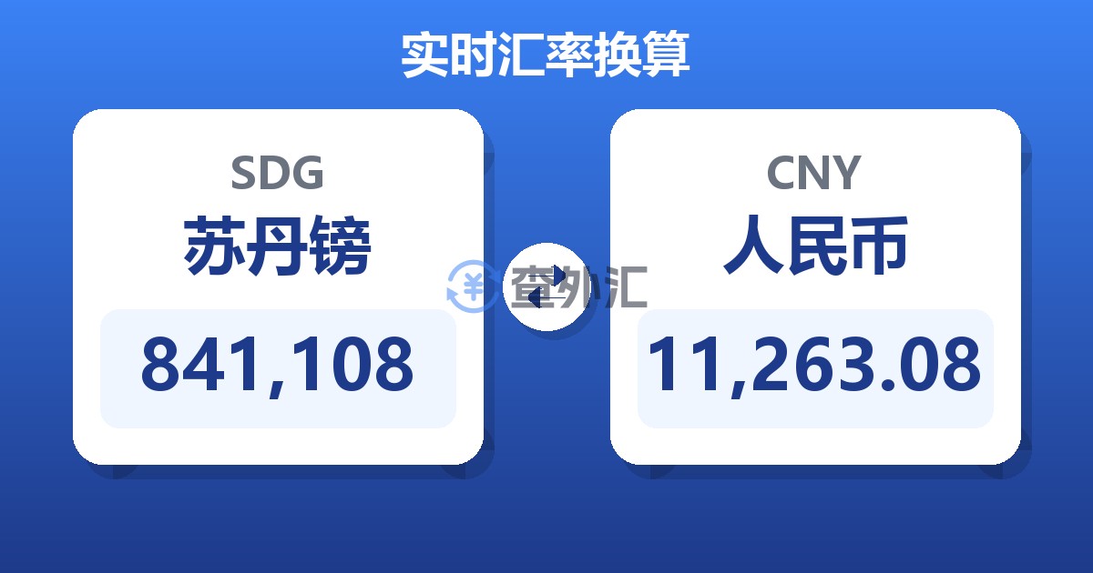 841,108苏丹镑兑人民币