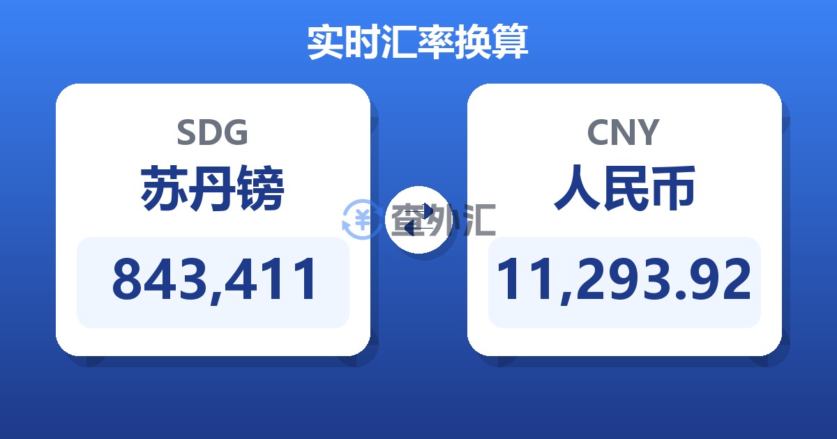 843,411苏丹镑兑人民币