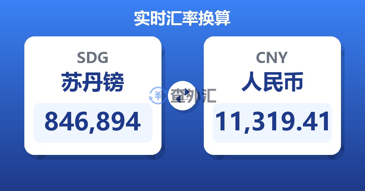 846,894苏丹镑兑人民币
