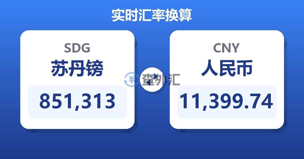 851,313苏丹镑兑人民币