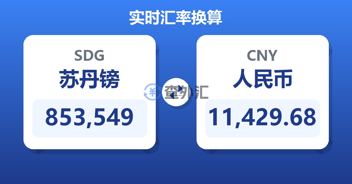 853,549苏丹镑兑人民币