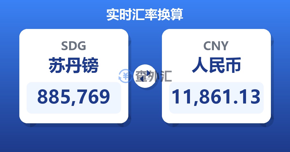 885,769苏丹镑兑人民币