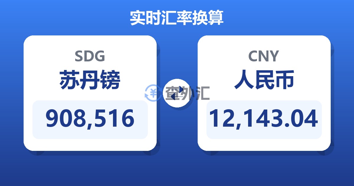 908,516苏丹镑兑人民币