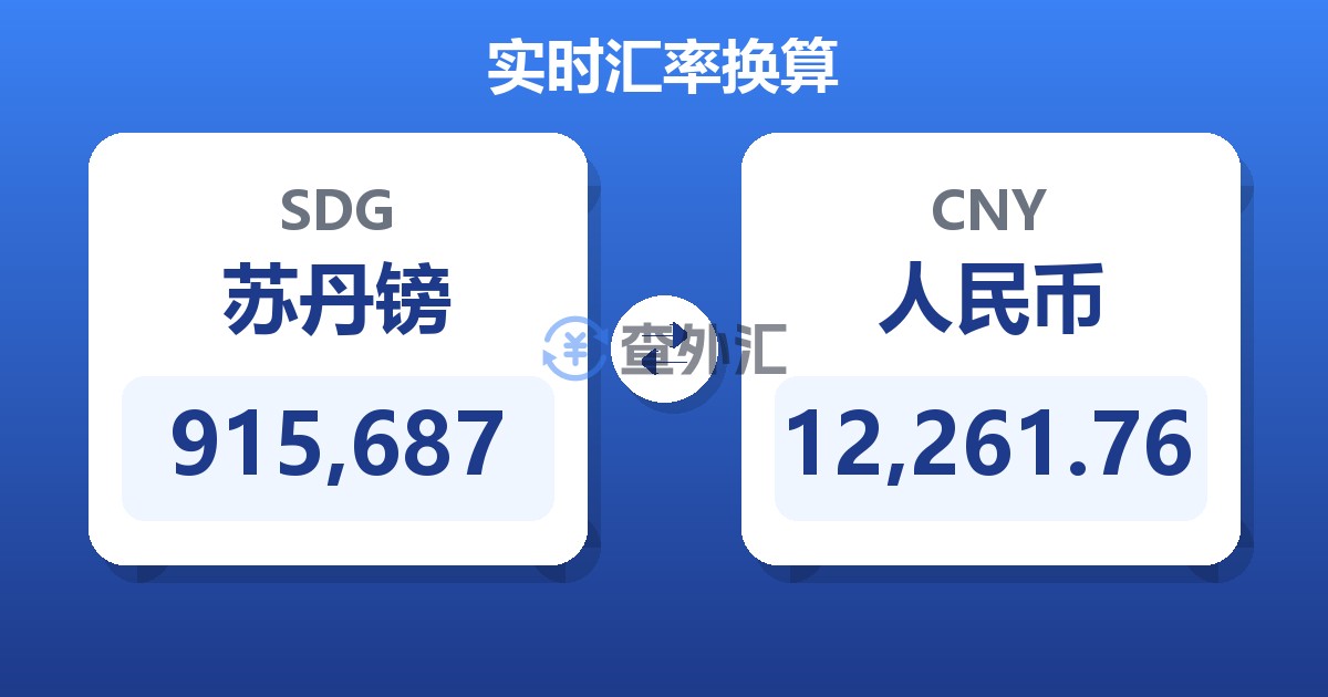 915,687苏丹镑兑人民币