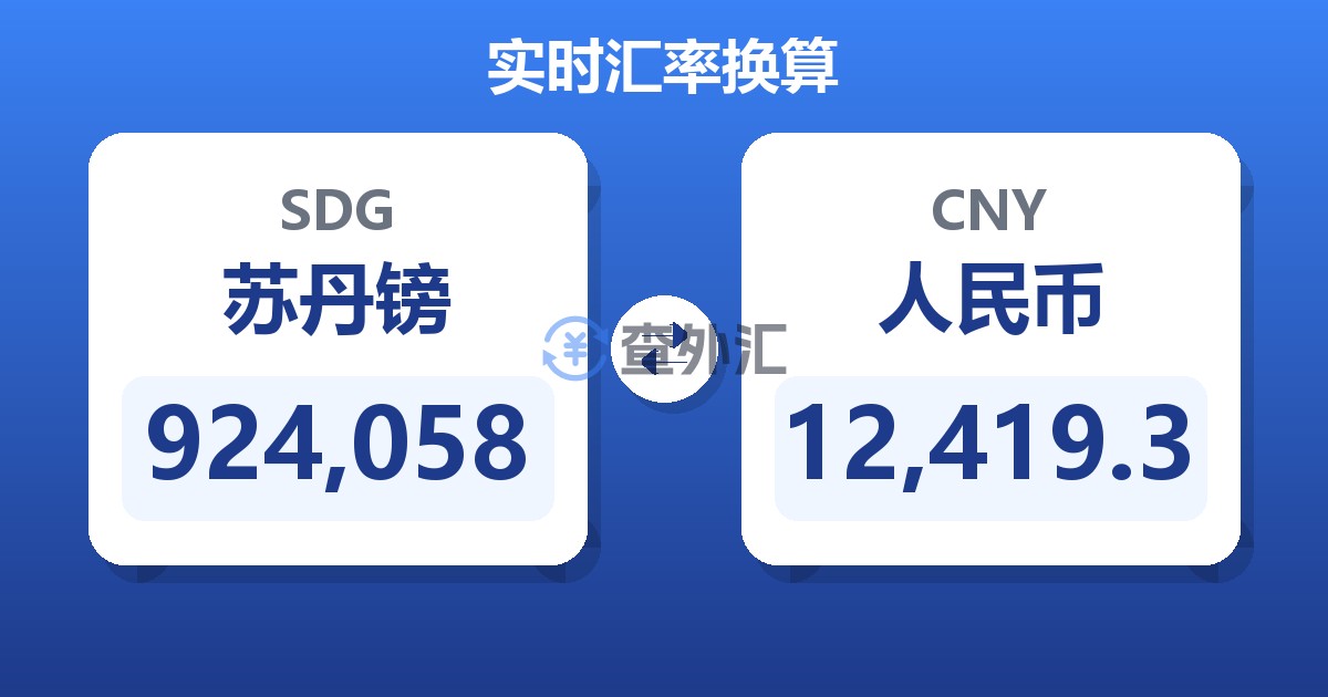 924,058苏丹镑兑人民币