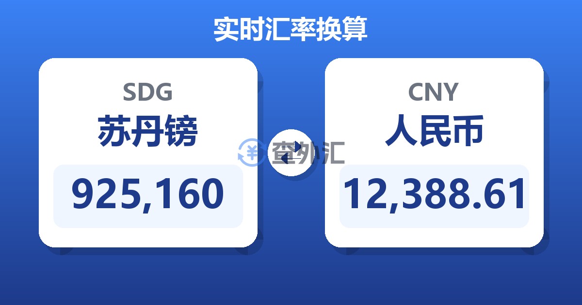 925,160苏丹镑兑人民币