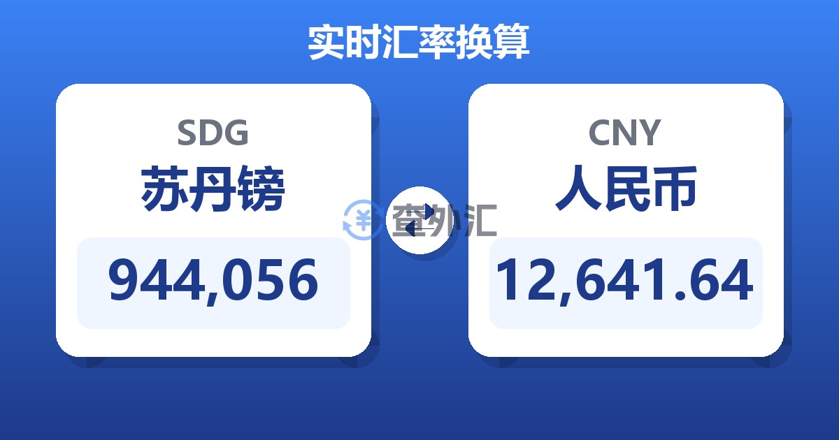 944,056苏丹镑兑人民币