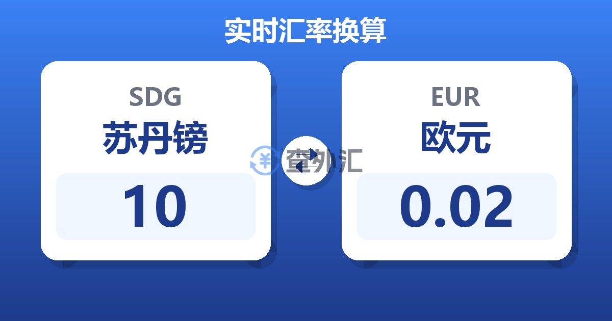 10苏丹镑兑欧元
