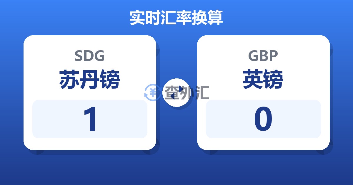 1苏丹镑兑英镑