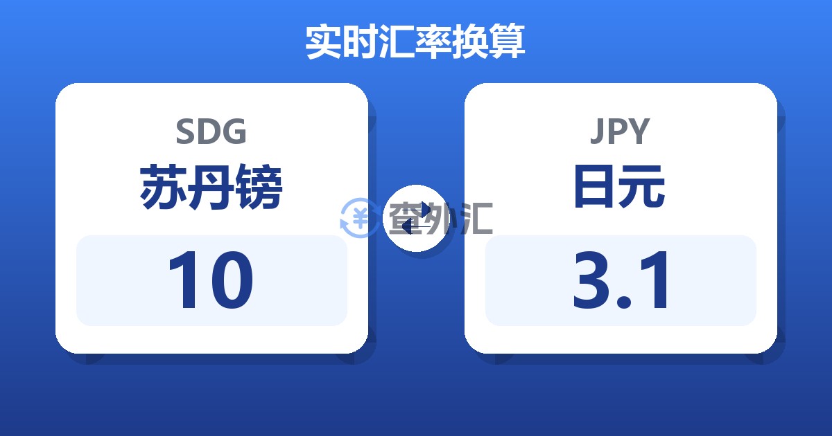 10苏丹镑兑日元