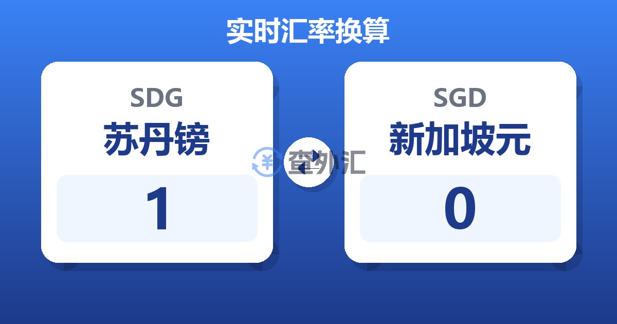 1苏丹镑兑新加坡元