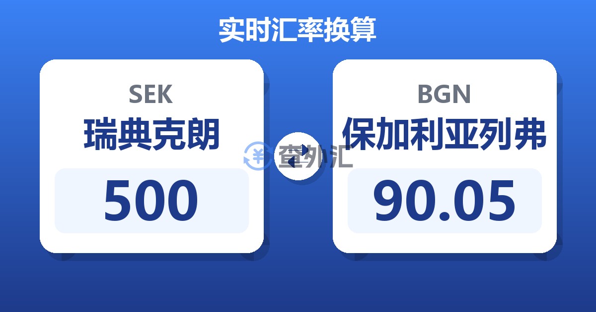 500瑞典克朗兑保加利亚列弗