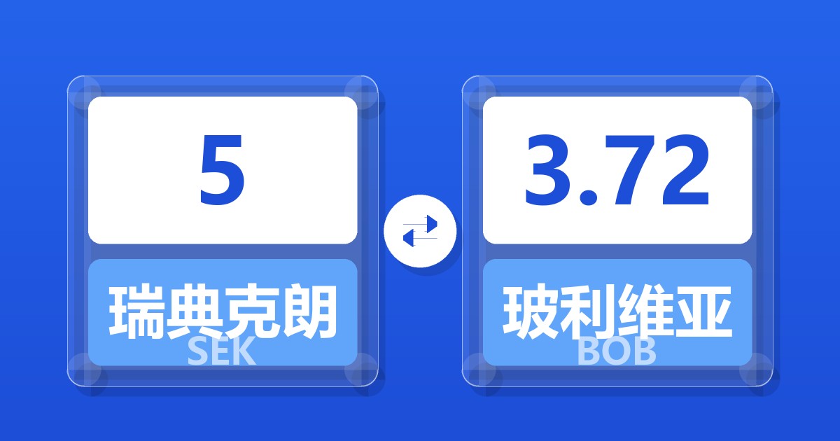 5瑞典克朗兑玻利维亚诺