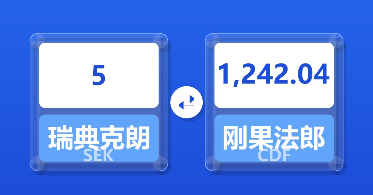 5瑞典克朗兑刚果法郎