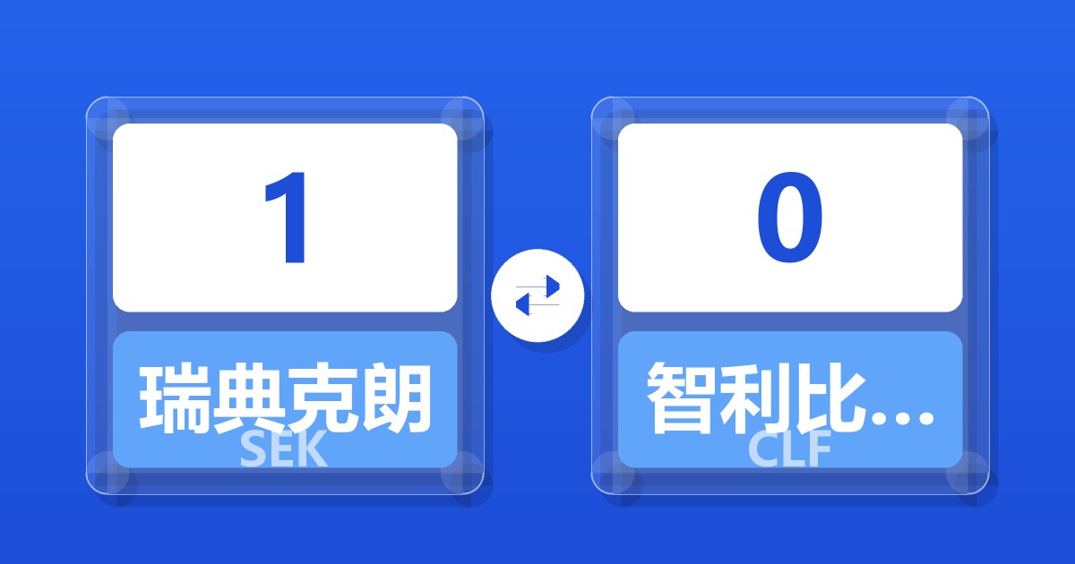 1瑞典克朗兑智利比索（UF）