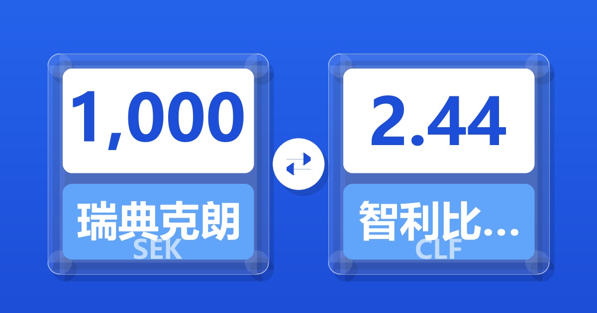1,000瑞典克朗兑智利比索（UF）