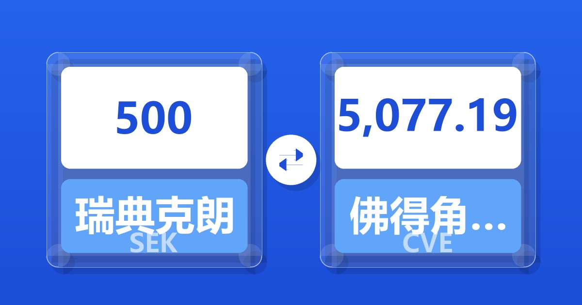 500瑞典克朗兑佛得角埃斯库多