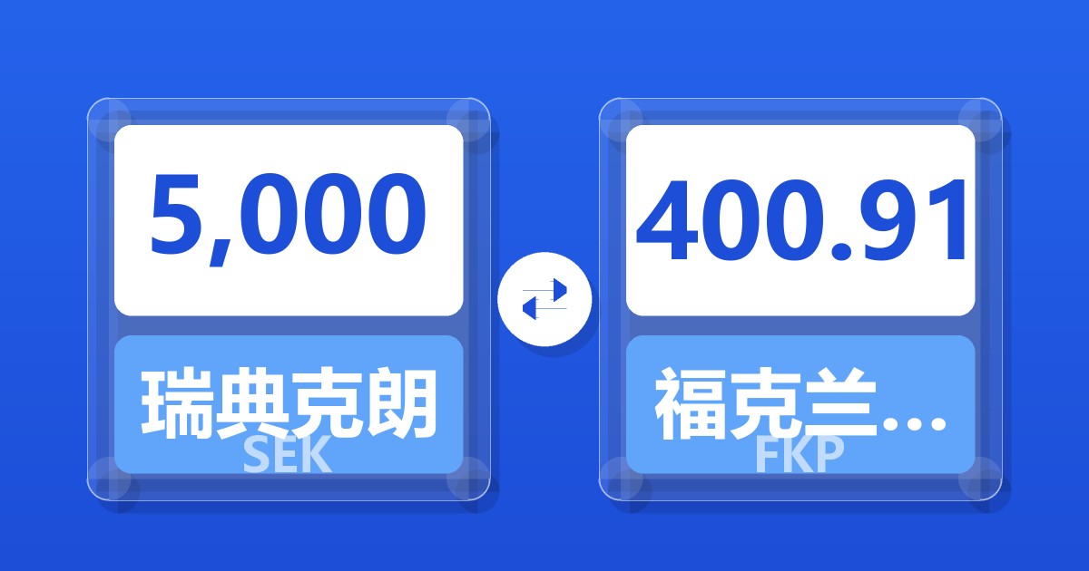 5,000瑞典克朗兑福克兰群岛镑