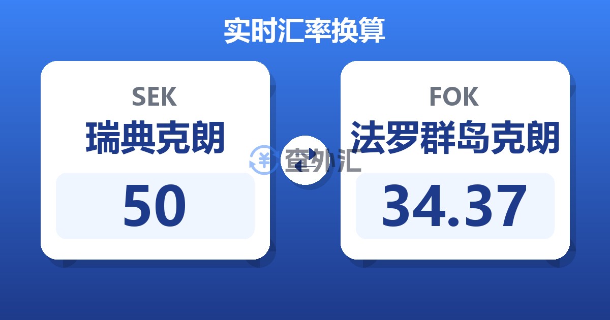 50瑞典克朗兑法罗群岛克朗