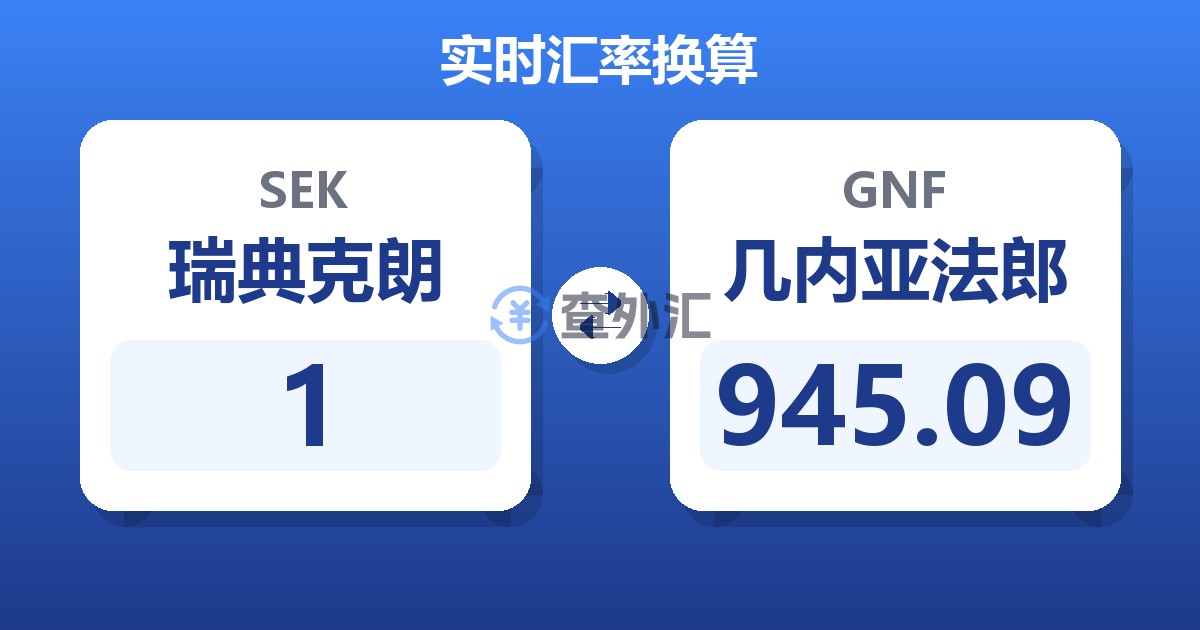 1瑞典克朗兑几内亚法郎