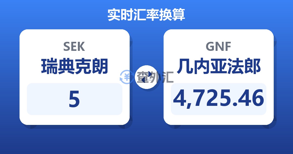 5瑞典克朗兑几内亚法郎