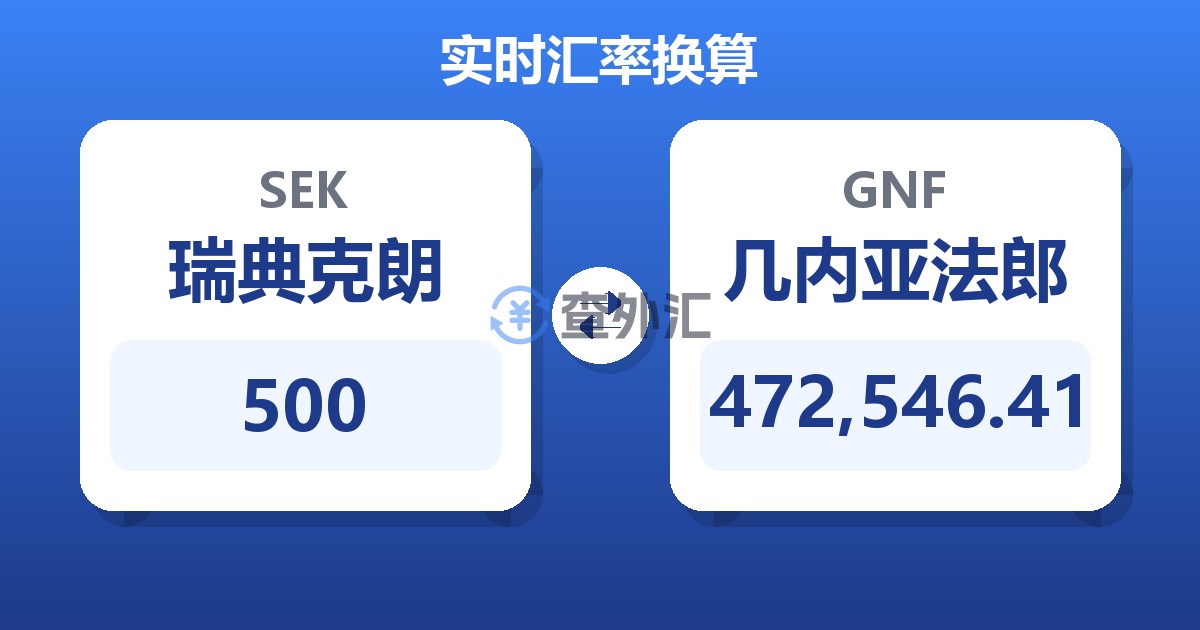 500瑞典克朗兑几内亚法郎