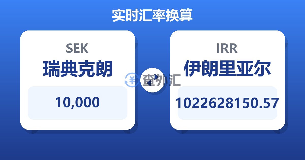 10,000瑞典克朗兑伊朗里亚尔