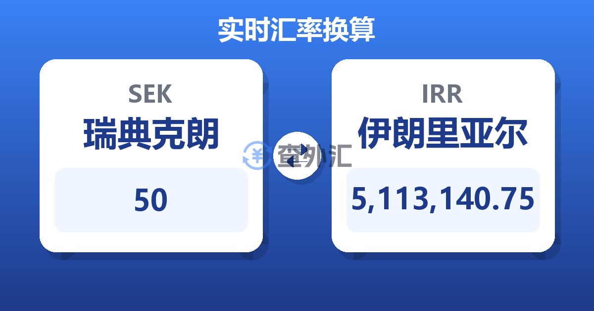 50瑞典克朗兑伊朗里亚尔