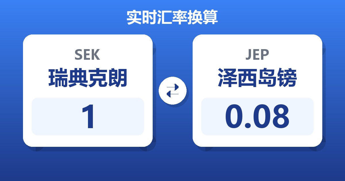 1瑞典克朗兑泽西岛镑