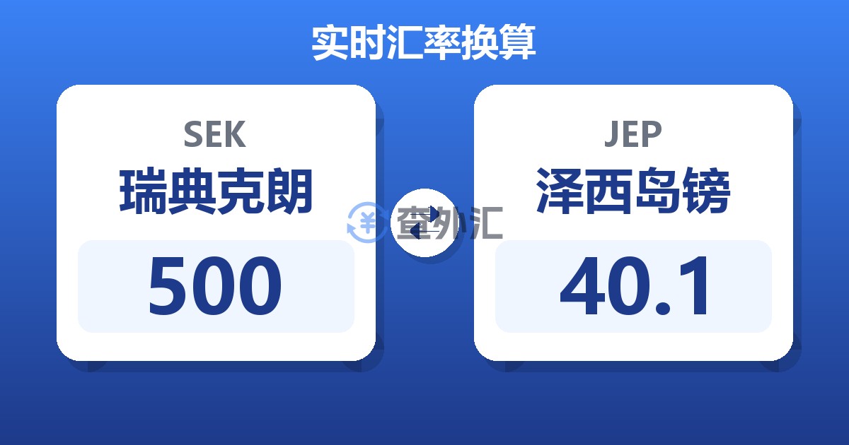 500瑞典克朗兑泽西岛镑