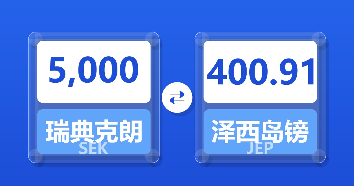 5,000瑞典克朗兑泽西岛镑